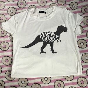 Fifth Sun White and Black Mamasaurus Kids T-Shirt